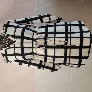 Women black and white color block mini asymmetrical  dress